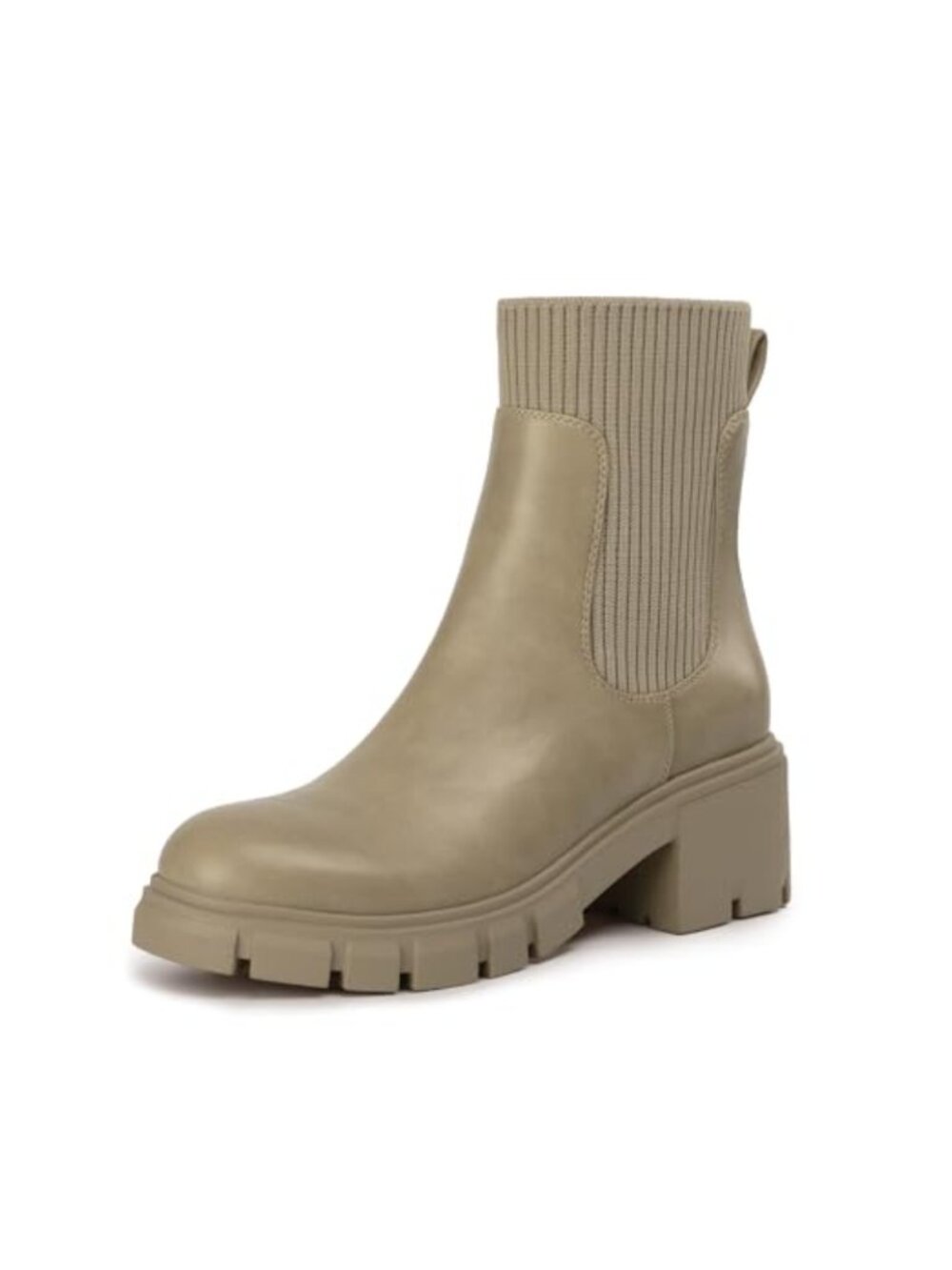 Chelsea Boots Slip On Platform Ankle Booties Lug Sole Chunky Heel